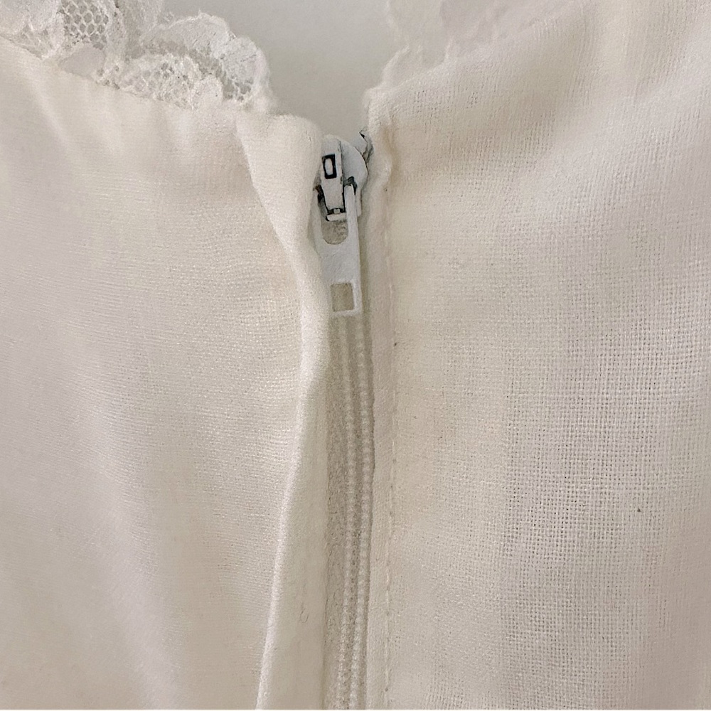 Gunne Sax Corset Prairie Dress. Pristine.Off White Blue Ribbon Lace Full skirt - Picture 7 of 9